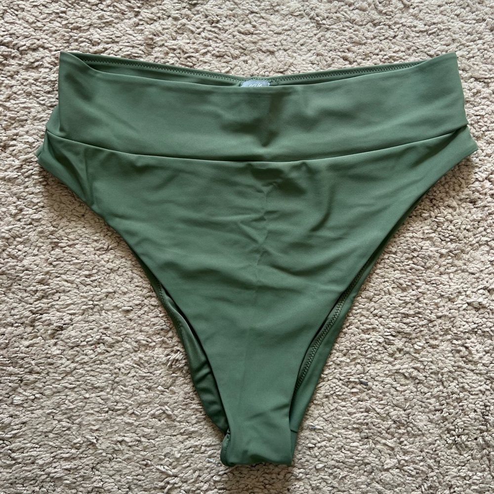 Aerie High Waist Olive Green Swim Bikini Bottom - Large
